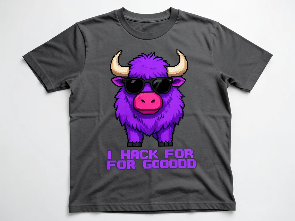 charcoal tee + I HACK FOR GOOD