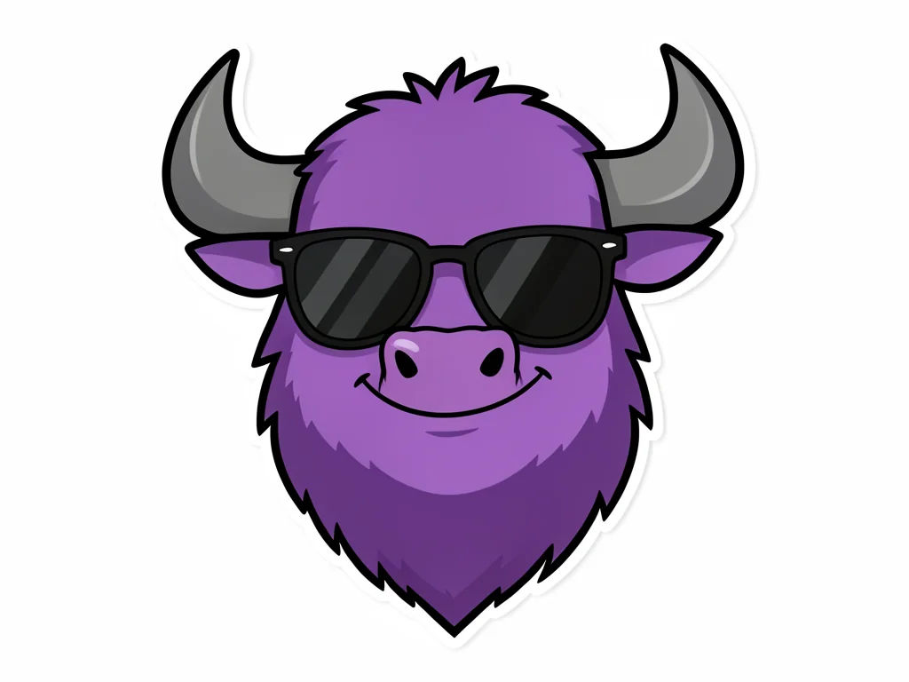 canonical purple yak in sunglasses