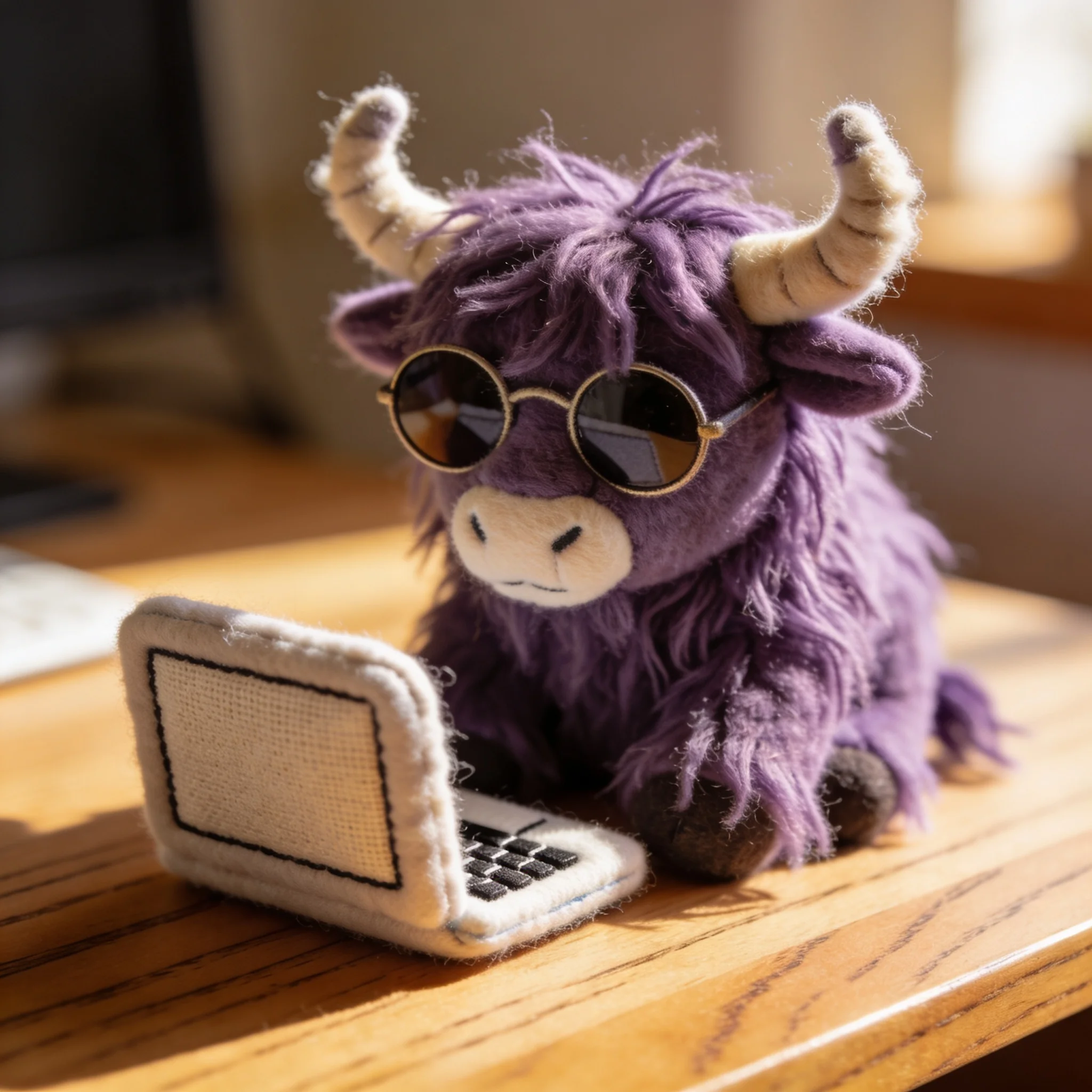 plush on desk